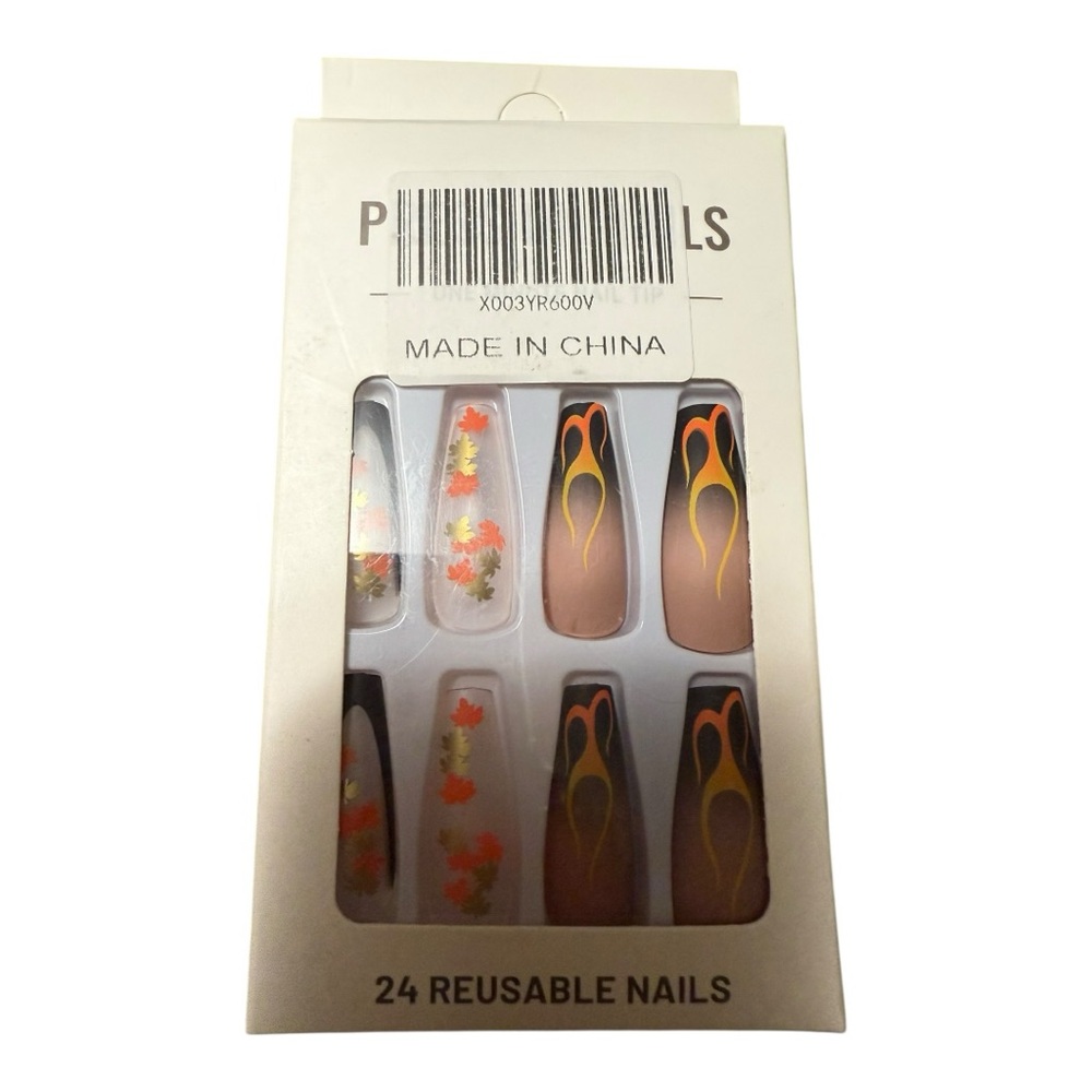 Stylish Press-On Nail Sets Patriotic Stars, Fall Theme and Flames - Picture 5 of 5
